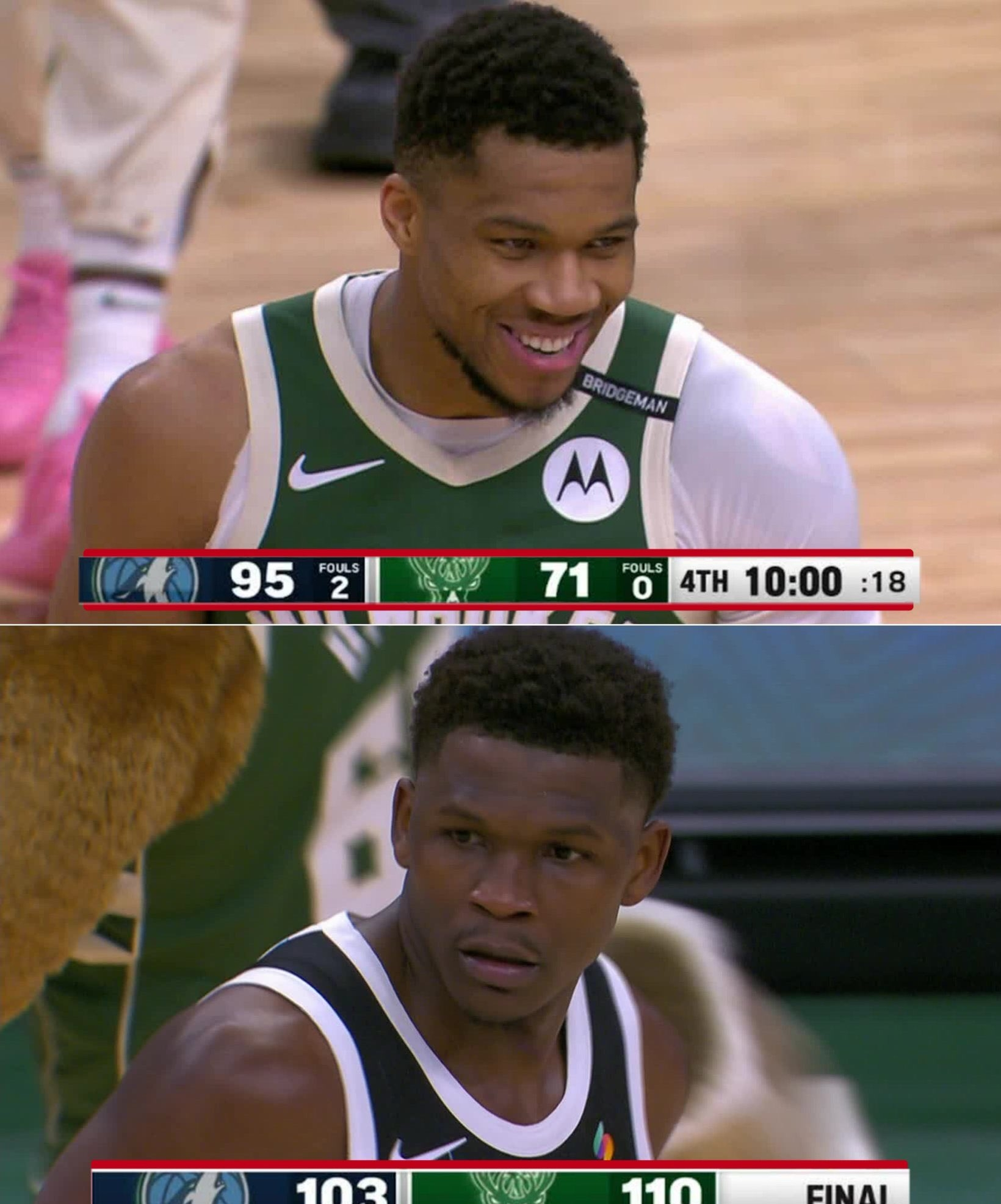 雄鹿胜魔术，继续保持不败。